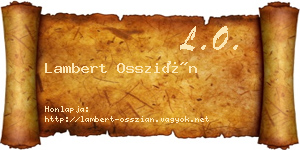 Lambert Osszián névjegykártya